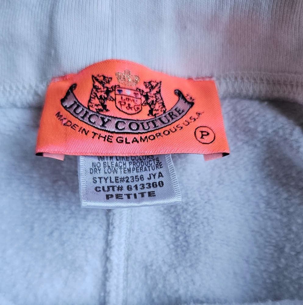 Vintage Juicy Couture Heather Gray Cotton Fleece Pants Size Petite - Picture 4 of 6